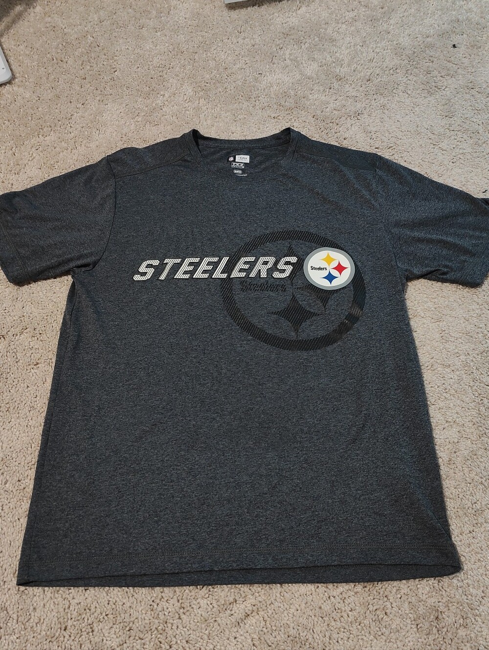 Team Apparel Steelers Logo Tee - Charcoal Gray